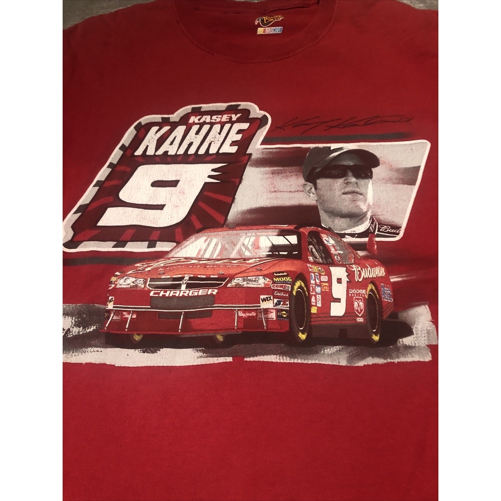 Kasey Khane Red Nascar‎ Tshirt Size Medium Short Sleeve Charger - Picture 2 of 7